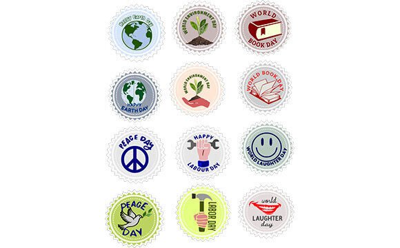 12 International Day Clipart Set for Creative Projects