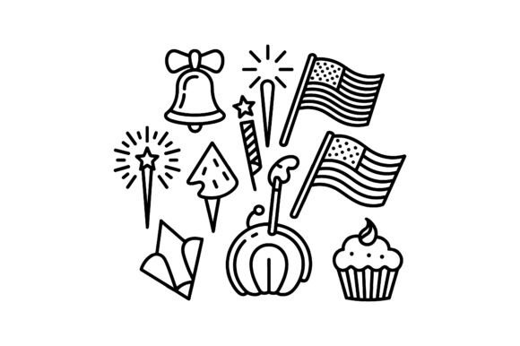 4th of July Celebration Icon Set EPS – A Festive Freebie for Graphic Designers