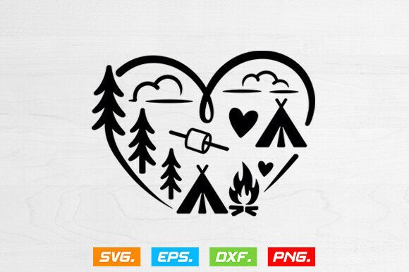 Camping Heart SVG: A Versatile Design Asset for Crafts and Graphics