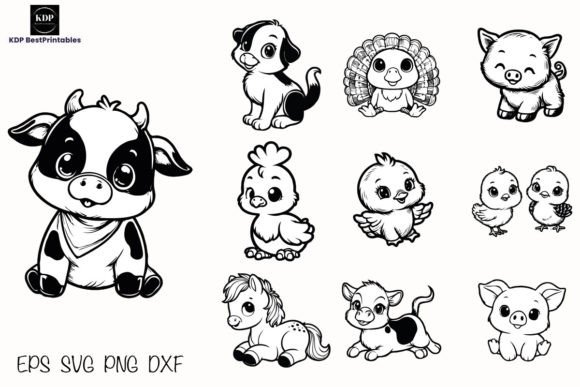 Farm Animals SVG Bundle – Cute Illustrations for Commercial Design Projects