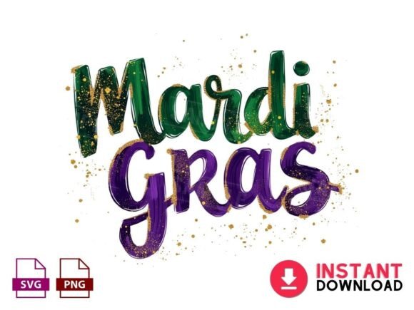 Glitter Brushstroke Mardi Gras Png Review: A Sparkling Design for Real Projects