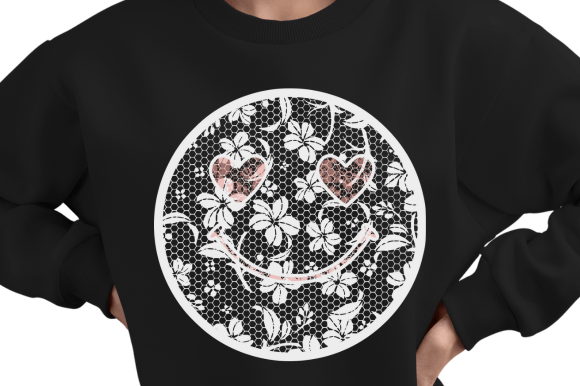 Happy Face Lace PNG: A Playful Graphic for Local Business Branding