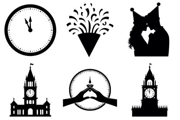 Happy New Year Silhouette SVG Bundle for Marketing & Branding