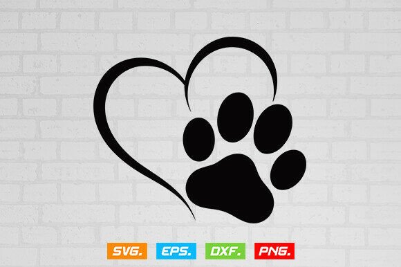 Paw Print Heart SVG: A Versatile Graphic Design Asset for Crafts and Website Graphics