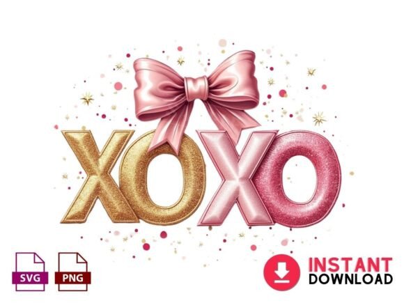 Pink XOXO Valentine’s Day PNG: A Vibrant Graphic Design Asset for Crafts and Content Creators
