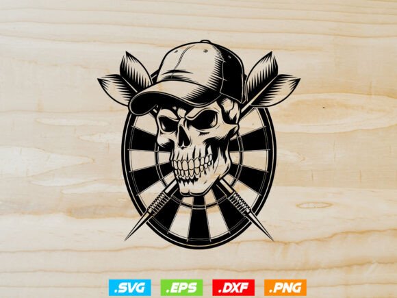 Skull Dartboard SVG for Crafts and Graphics