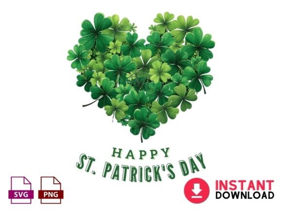 St. Patrick’s Day Heart Design for Crafts and Graphics