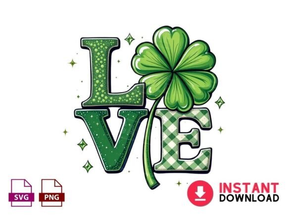 St. Patrick’s Day Love Clipart Clover for Modern Blog and Web Design