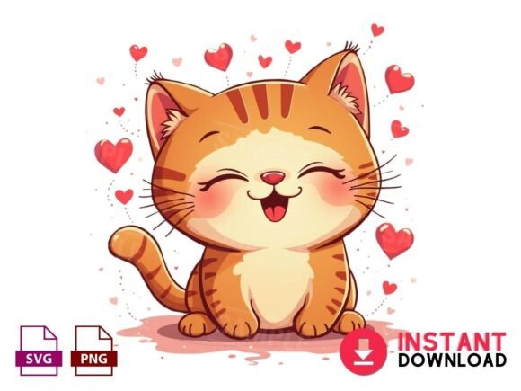 Valentine Cat Png Love Cat Valentines – A Solid Graphic Design Asset for Crafts and Graphics