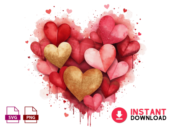 Watercolor Valentine Day Heart Png: A Versatile Graphic Design Asset for Crafts and Local Branding